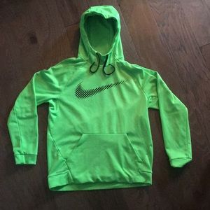 NIKE Neon Green Therma-Fit Hoodie Pullover Size: L